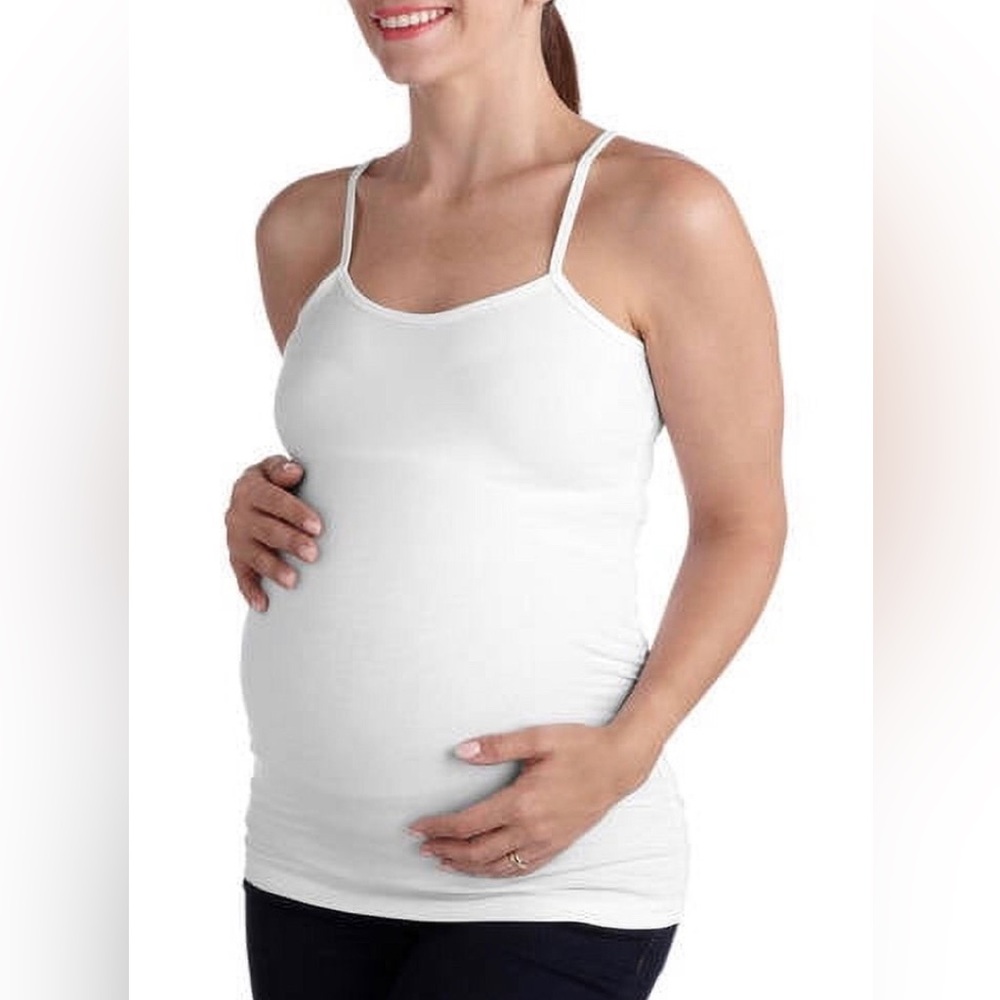 OH! MAMMA Womens Maternity White Camisole Top Adjustable Straps Size Small New